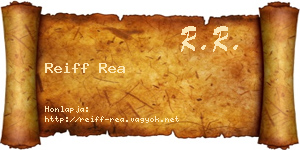 Reiff Rea névjegykártya